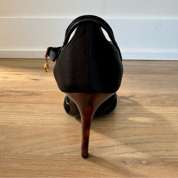 Dior Vintage Peep Toe Tortoise Shell Heels Size 37.5 - Picture 6 of 16